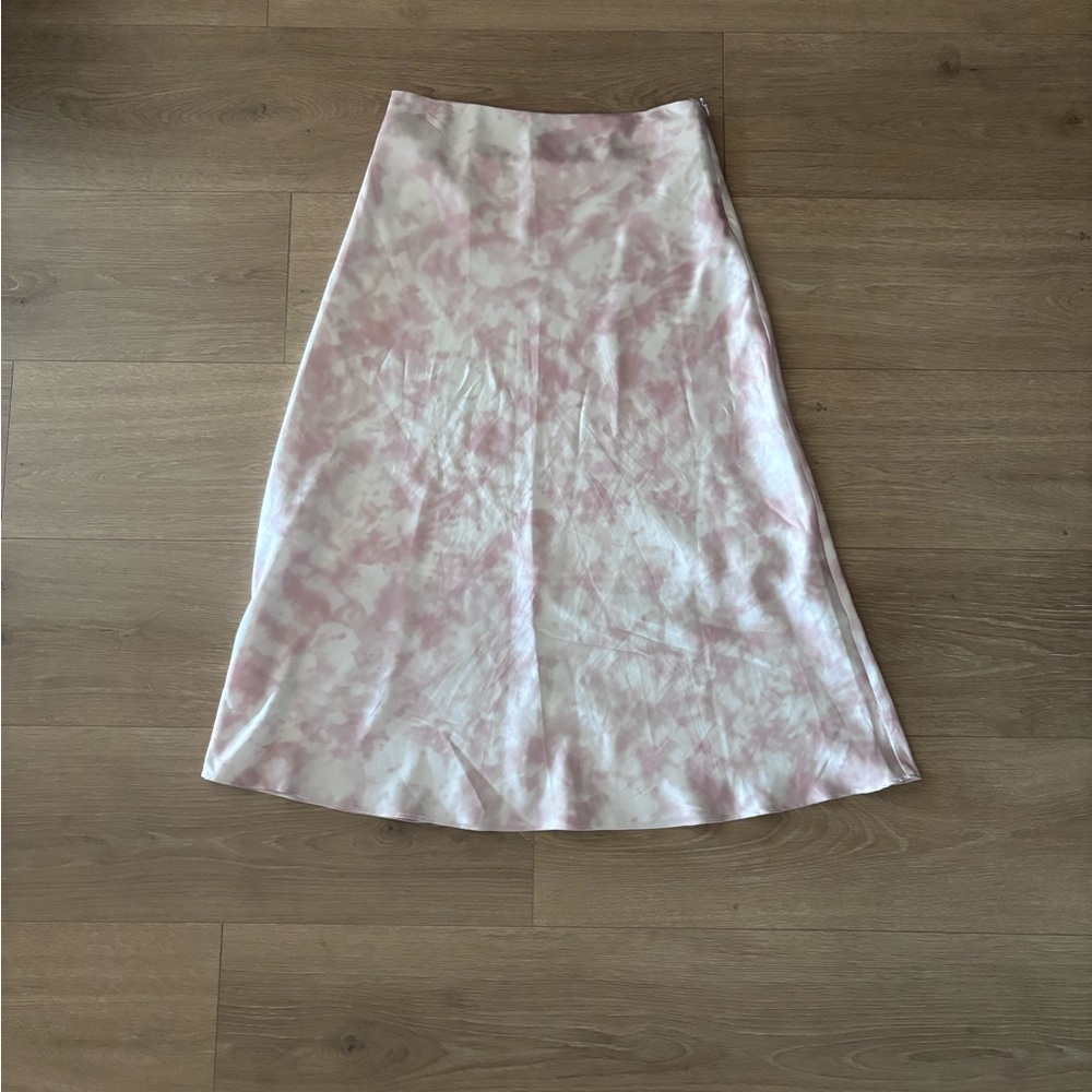 Elegant Pink Tie-Dye Women's Midi Skirt